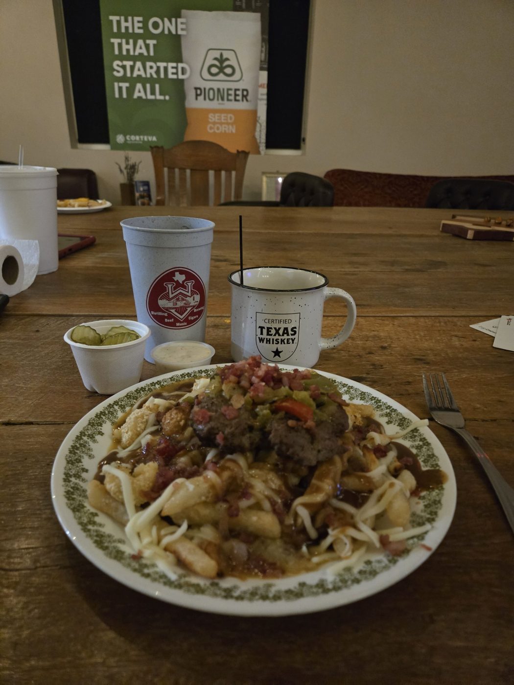 Loaded poutine in the tasting room